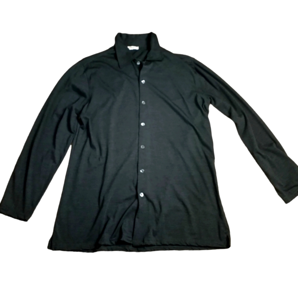 Vestimenta Spa Charcoal Long Sleeve Wool Cashmere Blend Button Down Shirt